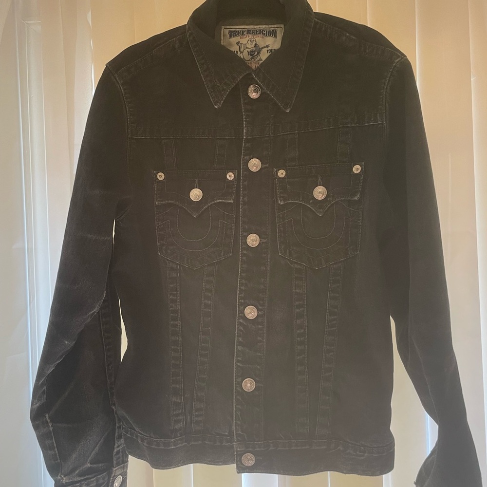 True Religion Black Denim Jacket Lightweight & Shirt Jackets